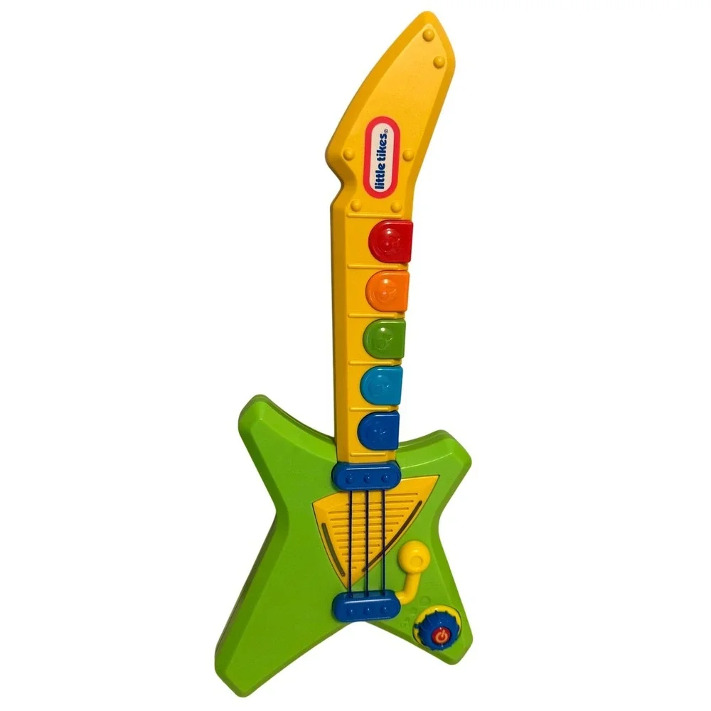 Little Tikes PopStars Electric Guitar Toy Green Yellow Light Up Musical Toddler